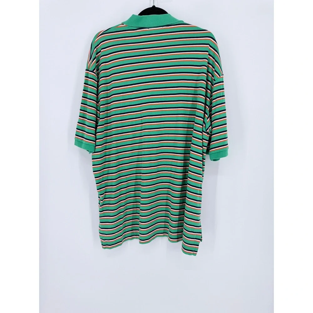 Polo Ralph Lauren Mens 2XLT Tall Multi Pony‎ Green Striped Soft Polo Shirt Golf